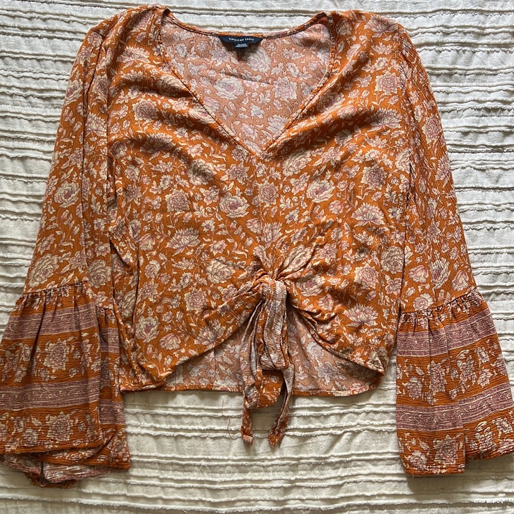 American Eagle Bell-Sleeve Top